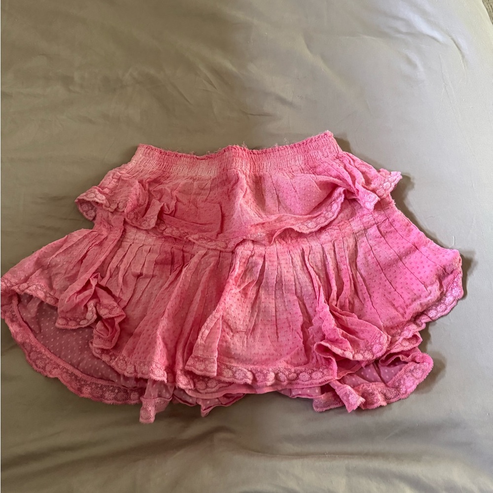 LoveShackFancy Pink Smocked Skirt